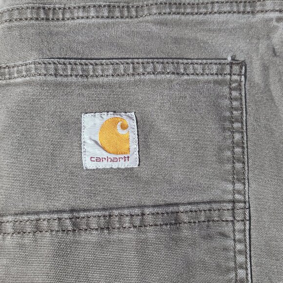 Carhartt Relaxed Fit Men's Gray Canvas Pants Size 36 x 30 - Picture 5 of 6
